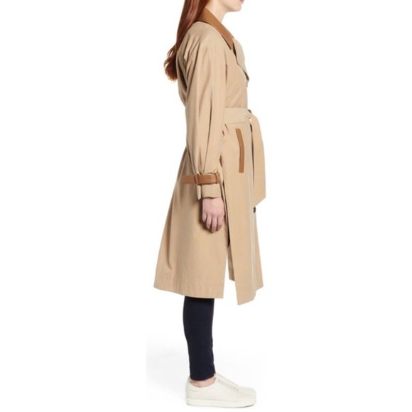 Sosken Women’s Tan Oversized Twill Trench Coat Size 12 Brand New - Picture 5 of 8